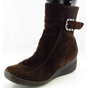 Blondo‎ Boot Sz 8 M Short Boots Almond Toe Brown Leather Women